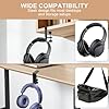 AXFEE Headphone Hanger Holder for Desk, Foldable Headphone Hanger, Adhesive Gaming Headset-Hanger Under Desk or Wall, Magnetic Foldable Earphone Clip Clamp Stand for Beats, Sen-nheiser #5