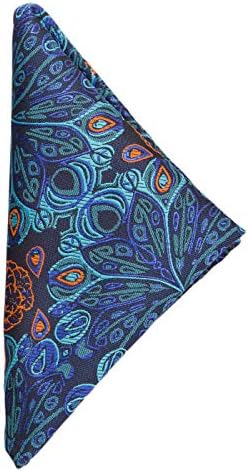 VIBHAVARI Velvet Men's Casual Style Blue Microfiber Pocket Square, Free Size