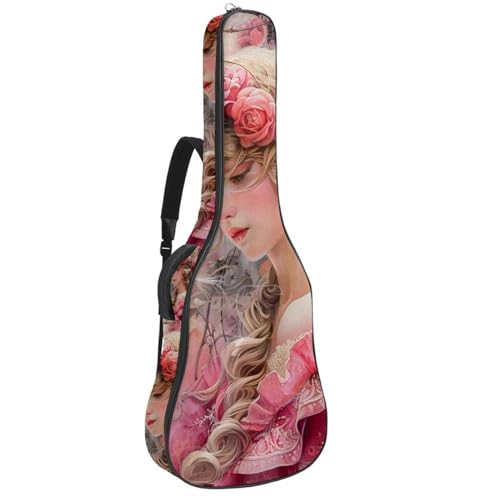 Housse guitare acoustique de 104,3 cm en tissu Oxford épais coloris Rose Princesse