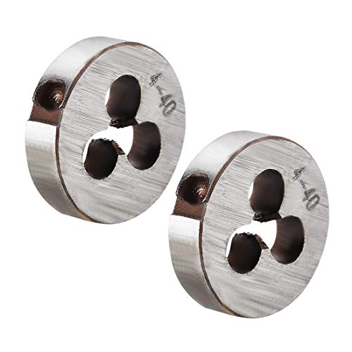 uxcell 4-40 UNC Round Die, Machine Thread Right Hand Threading Die, Alloy Tool Steel, 2pcs