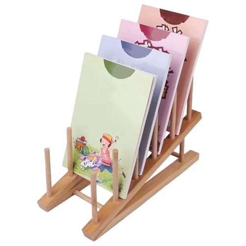 Étagère de Rangement en Bois (30x13 cm) - Support d'Exposition pour Cadres 5 Niveaux | Égouttoir à Vaisselle Double Couche avec Drain | Organisateur en...