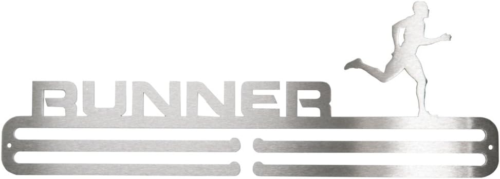 Miles Stronger Runner Male Medal Hanger Display 3mm Stainless Steel