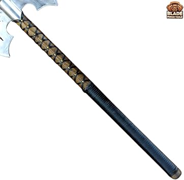 Double Blade Axe in with Handle, with Handmade Leather Sheath, Winged Double Head Battle Axe, Best Cosplay Axe, Display Axe, and Boys Gift