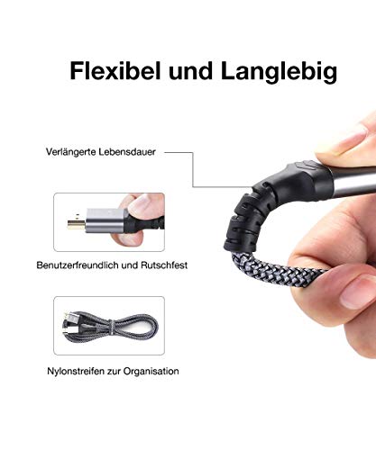 HDMI-Kabel 1m mit 4K Auflösung und vergoldeten Anschlüssen