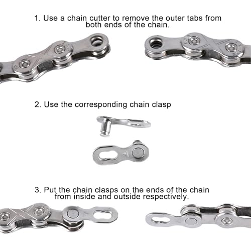 GZDAOXIA 5 Paare Fahrradkettenglied,Kettenschloss Fahrrad,Fahrrad Kettenschloss,Fahrradkette Magie-Gelenk-Verbindungsstück,Fahrradkettengelenk,Fahrradzubehör,für 6/7/8 Geschwindigkeit