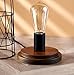 Surpars House Wood Retro Table Lamp Metal Shade Edison Bulb Included Warm White Light,Black