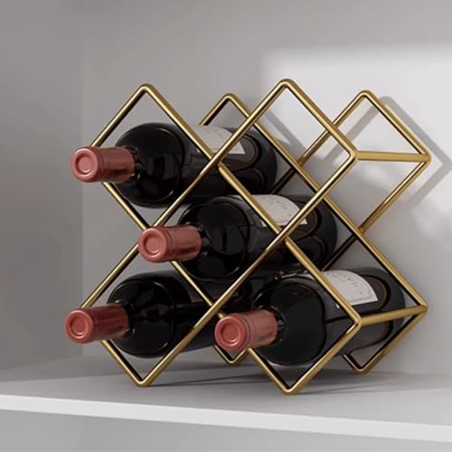 Cave a vin murale compacte, grand casier à vin doré suspendu pour rangement bouteille maison