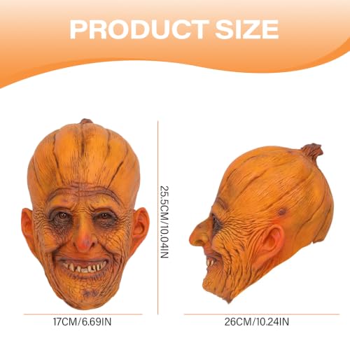 Masque de citrouille avec visage d'horreur réaliste - 2