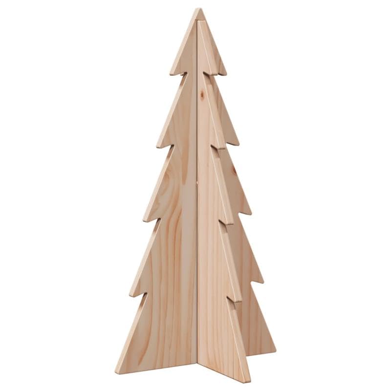 Árbol de Navidad de madera para decorar, madera maciza de pino de 59,5 cm, decoración navideña festiva para salón, oficina o mesa, alternativa natural y duradera al plástico