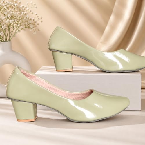 Image of Women's Block Heel Pumps | Comfortable Slip-On Office & Casual Heels | Stylish Women's Pumps
