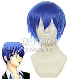 ZZMQ Vocaloid Kaito Cosplay Wig Blue Short Heat-resistant Fiber Synthetic Hair Peruca Anime Role Play Costume Wigs