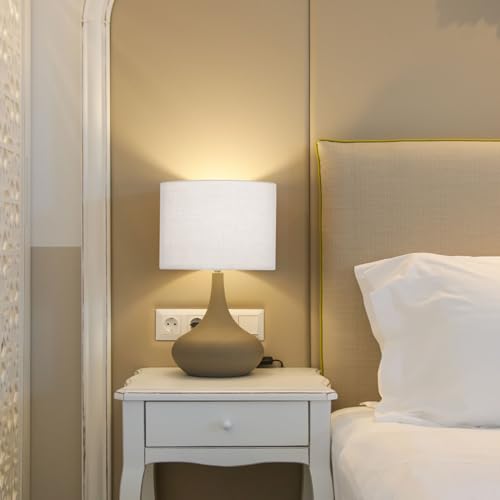 Ffkjdm Drum Lamp Shades For Table Lamps 12 Inchx12 Inchx8 Inch Linen Lampshade Easy Assembly Lamp Shade With E27 To E26/E14 Adapters For Floor Lamps Bedside Lamps Pendant Lights thumb #6
