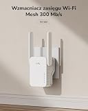 Cudy RE300 N300 WiFi Extender, wzmacniacz sygnału 300 Mb/s 2,4 GHz z portem Ethernet, siatkowy przedłużacz WiFi z przyciskiem WPS, wzmacniacz Plug and Play, kompatybilny z trybem Ap