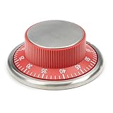 RSVP Endurance Stainless Steel Easy Read Kitchen Timer, Red