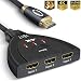 IBIT HDMI Switch 3 Port, 4K HDMI Switch Splitter v2.0 with 4Ft HDMI Cable Support 4K@60Hz for HDTV/Roku/Xbox One/PS4/Blue-ray Player (3 in 1 Out)