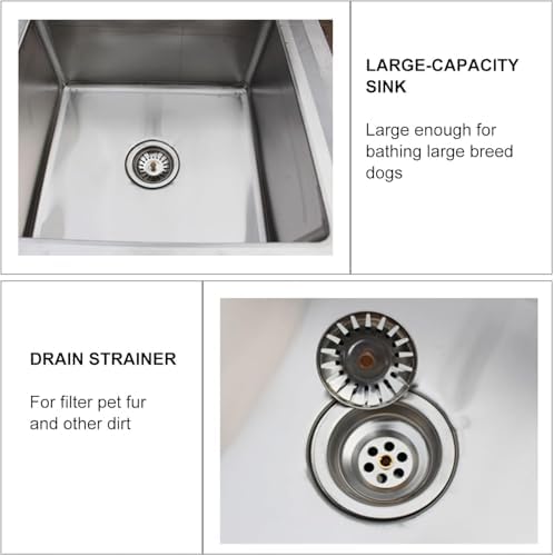 Stainless Steel Dog Grooming Bath Tub - Large Pet Wash Station with Telescoping Faucet (31in) - Perfect for Professional Grooming & Home Use, Durable & Easy to Clean