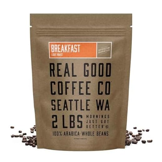 Real Good Coffee Company - Whole Bean Coffee - Breakfast Blend Light Roast Coffee Beans - 2 Pound Bag - 100% Whole Arabica Beans - Grind at Home, Brew How You Like