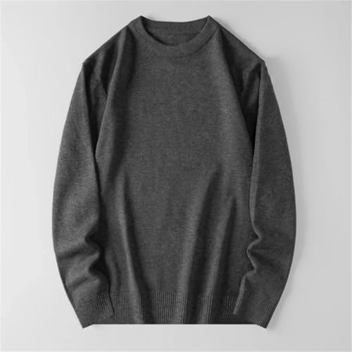 Mens Pullover Sweater Solid Color Round Neck Inner Base Layer Long Sleeve Warm Casual Sweater2