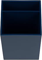 Vista 3 de JAM Paper Portapluma de plástico - Azul marino - Taza para lápices de escritorio vendida individualmente