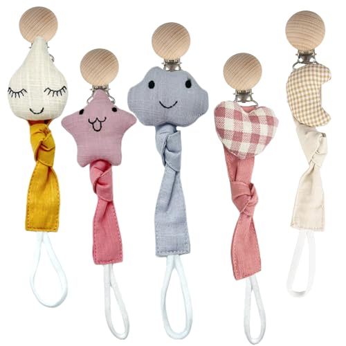 Image of Pacifier Clips - 5 Pack Paci Holder Baby Boys Girls - B