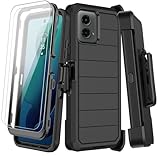 Picture of KECAI for Motorola Moto G 5G 2024 Case with Belt Clip Holster, 2X Screen Protector, Heavy Duty Shockproof Drop Protection Military Grade Rugged Full Body Phone Cover with Kickstand