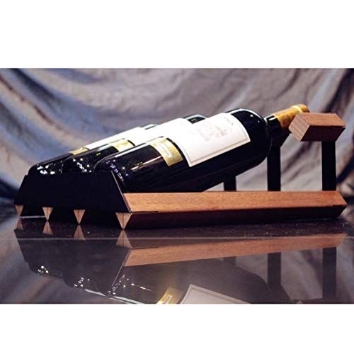 Soporte para 3 Botellas de Vino de Madera y Metal miniatura 2
