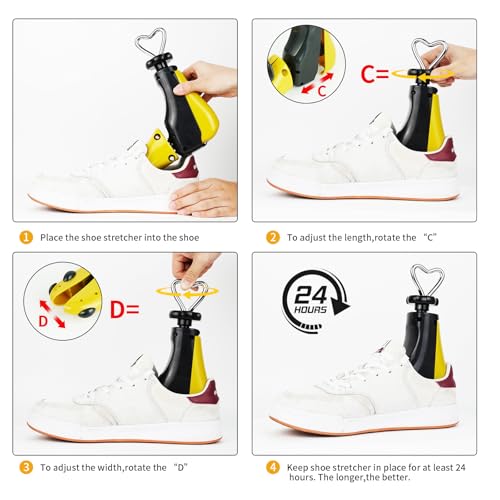 Shoe Stretcher & Boot Stretcher - Men's & Women's, 2 Pieces Adjustable Width and Length for Wide Feet, Shoe Boot Stretcher for Men's Size 8-13'' & Women's Size 9.5-14''2