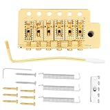 Anu Limen Sistema vibrato de travamento único Tremolo Bridge Roller de 52,5 mm, substituição de ponte de guitarra elétrica de metal para guitarra estilo ST, dourado
