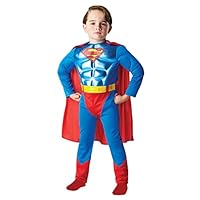 Rubie's Official DC Comics Superman Metallic Chest Costume, Childs Fancy Dress Super Hero