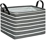 HUAYEE Rectangular Storage Bin Shelf Basket Canvas Fabric Toy Box,Waterproof Coating Nursery Hamper with Handles,Gift Basket for...