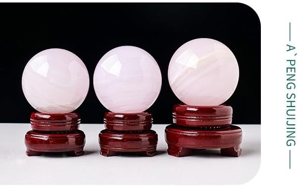Crystal Ball with Base Crystal Ball Glass Round Ball Fortune Telling Feng Shui Figurine Object (),65~70mm