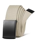 LXMY Mens Belt,Work Belts for Men,Holeless Adjustable Golf Casual Dress Fashion Belts for Men,Black Web Canvas Cloth Fabric Belt（Khaki）