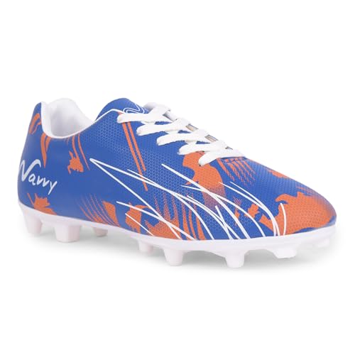 Image of Wavvy Football Shoes for Mens | Lightweight PVC Synthetic Leather Upper, High Shear Strength TPU Sole | Football Studs for Adult, Men & Boys | Football Cleats | Football Sports Shoes