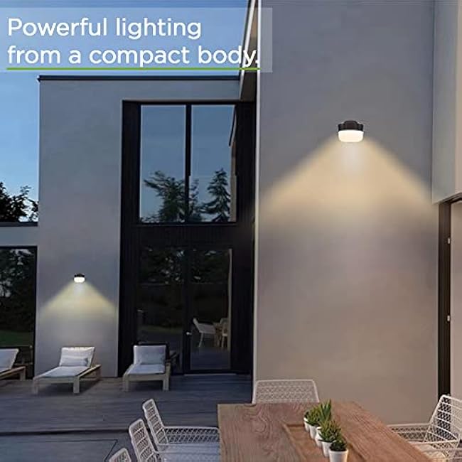 TIERONE Modern Wall Pack Light Outdoor Wall Sconce 12W 3000K 2 Pack