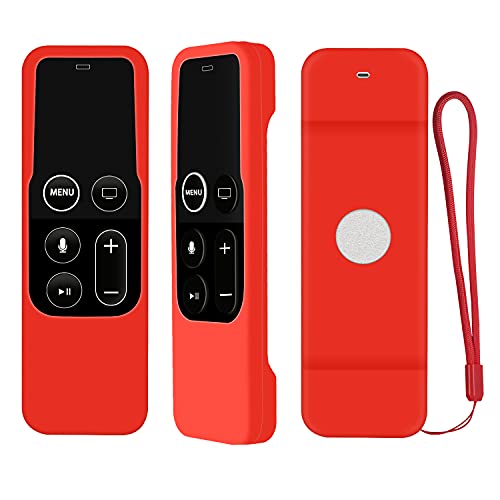 HONONJO Remote Case for Apple TV 4th Generation, Light Weight Anti Slip Shock Proof Silicone Remote Cover Case for Apple TV 4th Gen Siri Remote Controller(Red)