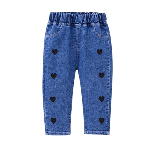 Toddler Girls Harem Jeans Elastic Waist Cartoon Embroidery Thin Denim Pants Cute Y2k Stretch Joggers Kids Swearpants