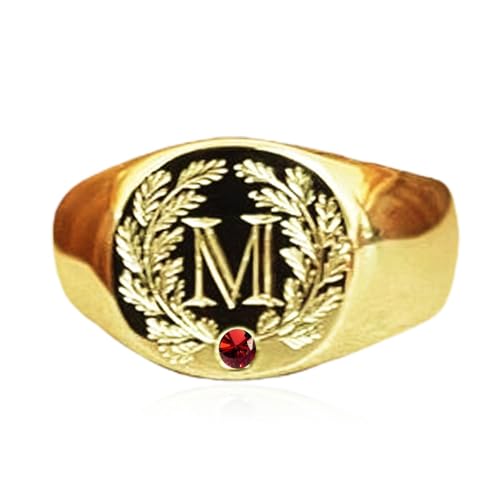 10K 14K 18K Men's Gold Pinky Rings - Birthstone & Gemstone Pinky Rings for Men, Solid Gold Minimalist Ring, Durable Comfort Fit Pinkie Ring, Gift for Him