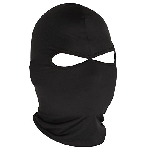 TRIXES Schwarze Lyrca Full Face Maske Sturmhaube Balaclava für Radfahrer Motorradfahrer Paintball, Karneval