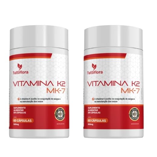Kit 2x Vitamina K2 MK-7 60 Cápsulas 500mg Tuttiflora