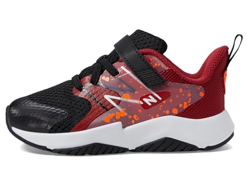 New Balance Baby ITRAVWB2 Running Shoe, Black/True Red/Blaze Orange, 4 Wide US Unisex Infant4