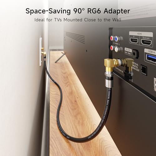 Cable Matters Paquete 3 Adaptadores RG6 Coaxiales Ángulo Recto miniatura 2