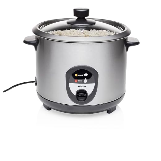 Tristar Cuociriso RK-6127, 1,5 litri, Funzione di mantenimento in caldo, Pentola elettrica per cottura lenta, Acciaio inossidabile