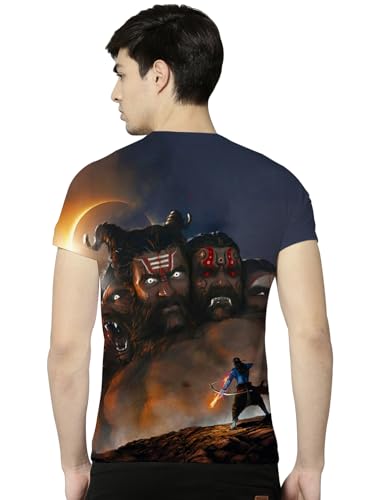 Image of STAND OUT All Over Printed Shiva, Krishna, Hanuman, Kali, Ram and Ravana, Ramayan, Bagavath Githa, Buddha Religious, Spiritual, Hindu Gods T-Shirts