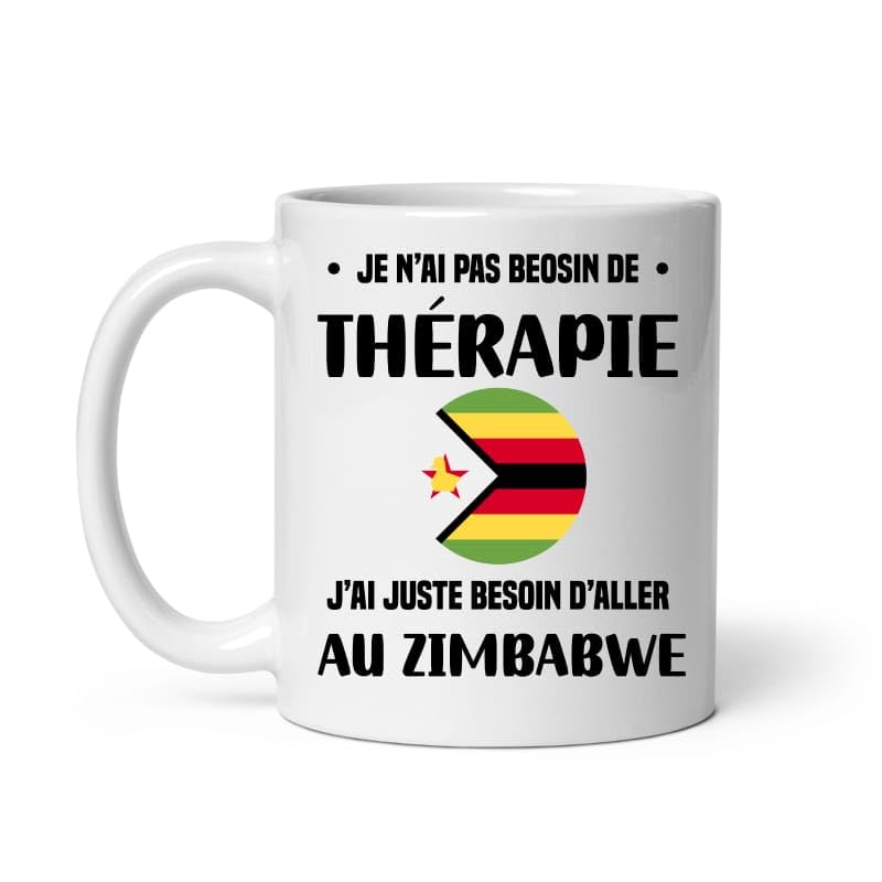 MugSmile Mug Zimbabwe thérapie vacances départ voyage Tasse Zimbabwe