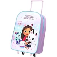 Gabbys Dollhouse Girls Kids Standard Folding Trolley - Hand Luggage Bag for Children - Backpack for School Travel Holidays Suitcase Carrier