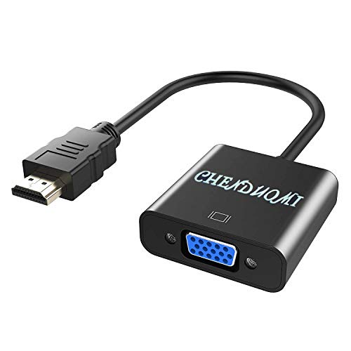 Chenduomi 1080P HDMI Male to vga Female Converter Cable Video Adapter for Computer PC HDTV Desktop Laptop Monitor Project Chromebook Raspberry Pi Roku Xbox and More(Black)