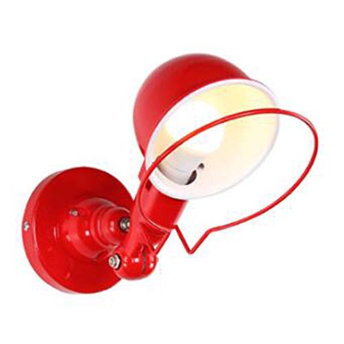Escomdp Applique Murale Rétro Vintage Industriel Applique Murale Lampe De Chevet Décor À La Maison Lumière pour Salon Restaurant Café Bar Nouveauté Lumière E14 Ampoule Non Inclus (Rouge) Cover