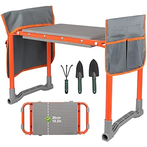 Wodesid Garden Kneeler and Seat Bench Foldable Stools with 2 Tool Pouches Garden Bench Outdoor Portable Kneeler for Gardening 330 lb Large Loading Capacity (B) (Upgrade) Cover