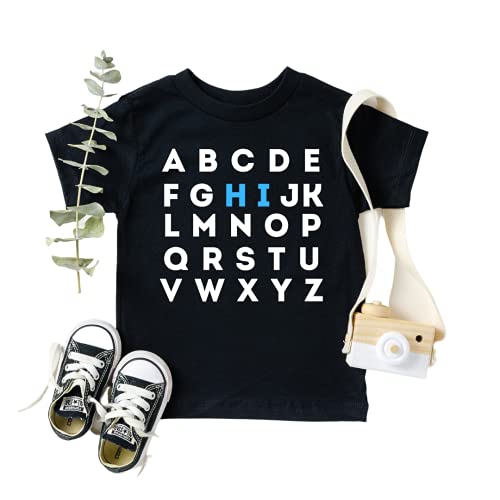 Alphabet Hi Back to School Outfits for Boys, Girl, First Day of School Shirts, 1st Day of School Outfit, Cute Back to School T-shirts for Kids, Toddler, Kindergarten, Pre-K, All Grades.3