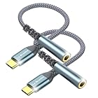 USB C to 3.5mm Jack, 2 Packs Type C to 3.5mm Headphone Aux Digital Audio Earphone Adaptor, Aux to USB C Earphone Adapter for Samsung Galaxy Pixel, iPad Pro, HUAWEI, Xiaom, and More Type C Devices